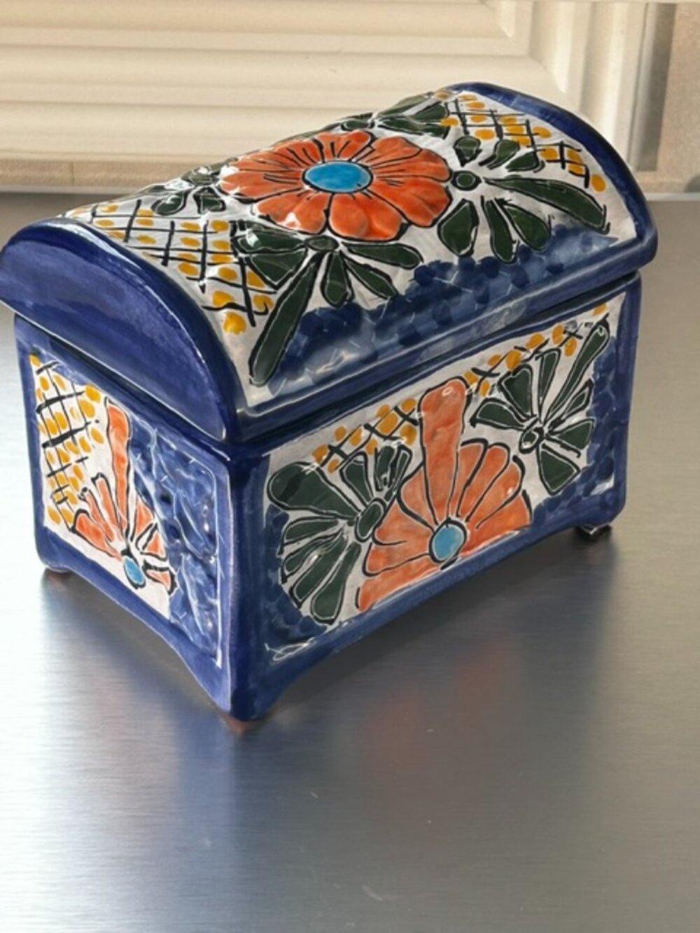 Mexican Talavera Pottery Trinket Box